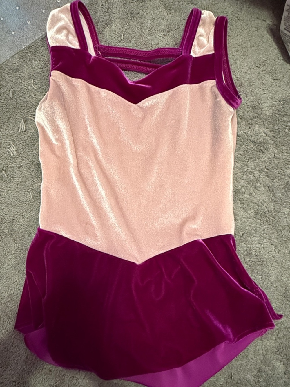 Girls Pink and Magenta Velvet Dance Dress